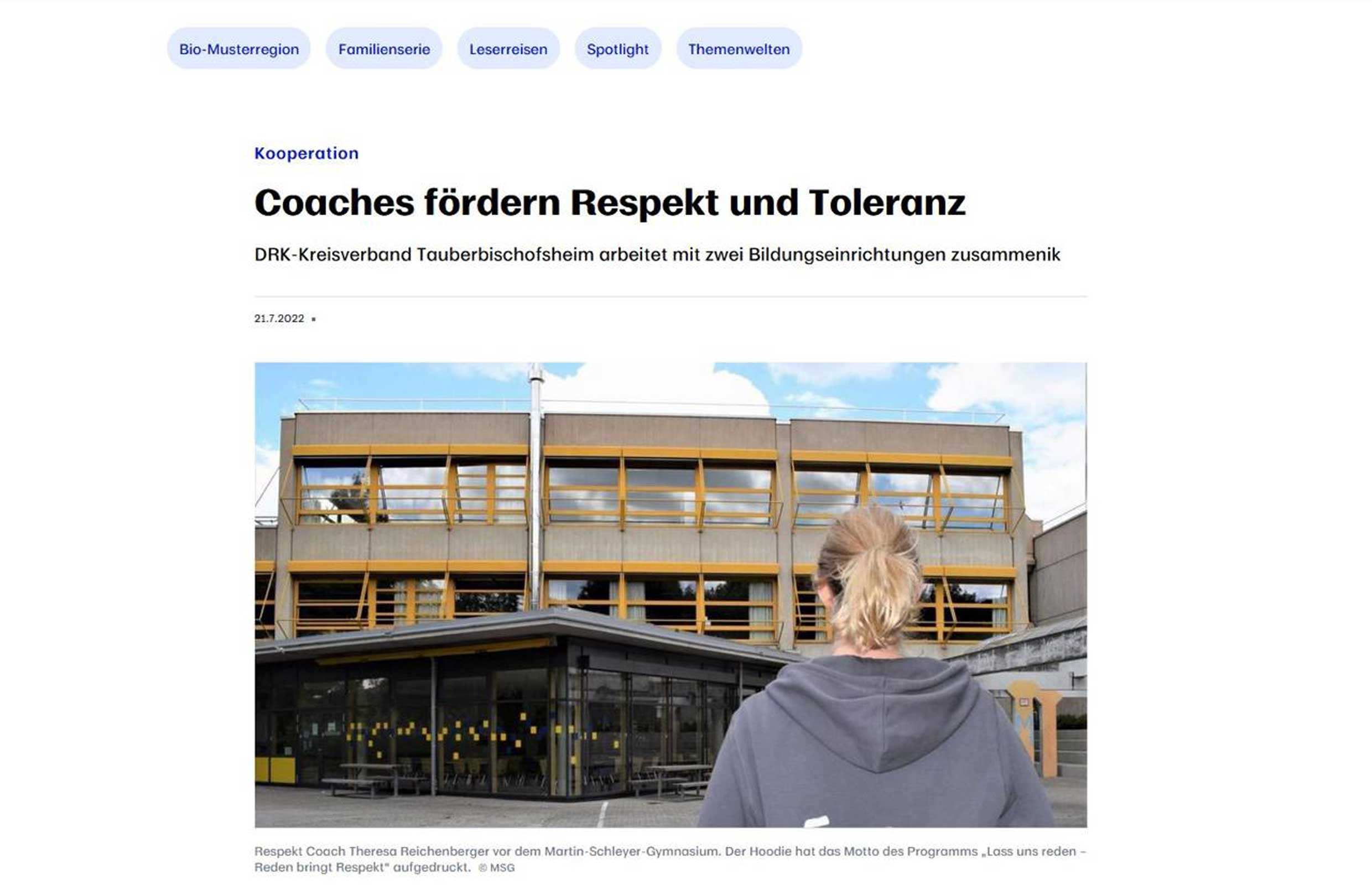 Vorschau des Zeitungsartikels der Fränkischen Nachrichten
